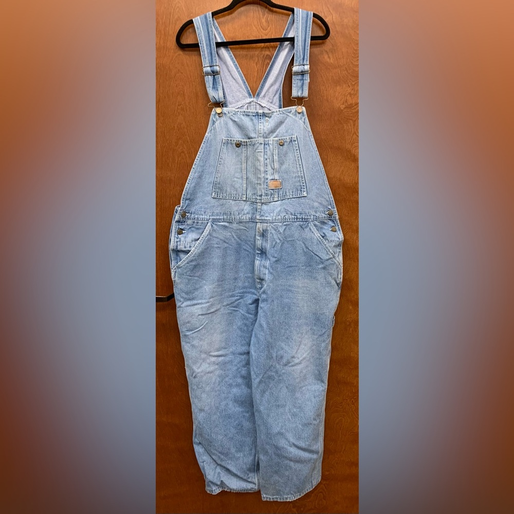 Men’s Walls light wash classic denim bib overalls 42 x 30